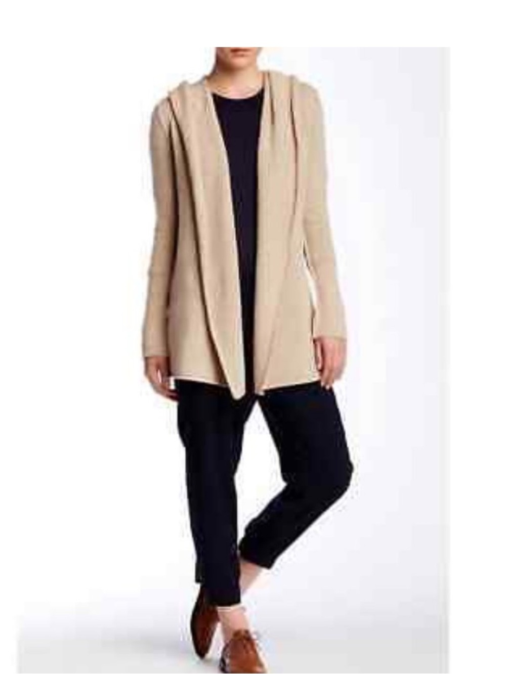 Vince Ribbed Yak Wool Open Front Cardigan L